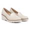 Vionic Willa Wedge Women's Slip-On Loafer Moc Wedge Shoes - Cream - Pair