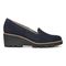 Vionic Willa Wedge Womens Slip On/Loafer/Moc Wedge - Navy Sde - Right side