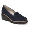 Vionic Willa Wedge Womens Slip On/Loafer/Moc Wedge - Navy Sde - Angle main