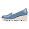 Vionic Willa Wedge Women's Slip-On Loafer Moc Wedge Shoes - Captains Blue - Left Side