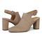 Vionic Roseville Womens Mule/Clog Dress - Taupe Nubuck - pair left angle