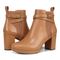 Vionic Nella Womens Ankle/Bootie Shrtboot - Camel Nappa - pair left angle