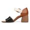 Vionic Chardonnay Women's Heeled Sandals - Stylish and Comfortable Quarter/Ankle/T-Strap Sandals - Tan/black/cream - Left Side