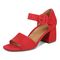 Vionic Chardonnay Women's Heeled Sandals - Stylish and Comfortable Quarter/Ankle/T-Strap Sandals - Red - Left angle