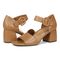 Vionic Chardonnay Womens Quarter/Ankle/T-Strap Sandals - Camel Nappa Leather - pair left angle