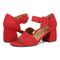 Vionic Chardonnay Women's Heeled Sandals - Stylish and Comfortable Quarter/Ankle/T-Strap Sandals - Red - pair left angle