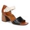Vionic Chardonnay Women's Heeled Sandals - Stylish and Comfortable Quarter/Ankle/T-Strap Sandals - Tan/black/cream - Angle main