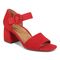 Vionic Chardonnay Women's Heeled Sandals - Stylish and Comfortable Quarter/Ankle/T-Strap Sandals - Red - Angle main