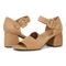 Vionic Chardonnay Womens Quarter/Ankle/T-Strap Sandals - Camel Suede - pair left angle