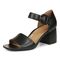 Vionic Chardonnay Womens Quarter/Ankle/T-Strap Sandals - Black Leather - Left angle
