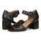 Vionic Chardonnay Womens Quarter/Ankle/T-Strap Sandals - Black Leather - pair left angle
