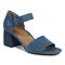 Vionic Chardonnay Womens Quarter/Ankle/T-Strap Sandals - Dark Teal Suede - Angle main