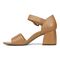 Vionic Chardonnay Womens Quarter/Ankle/T-Strap Sandals - Camel Nappa Leather - Left Side