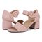 Vionic Chardonnay Women's Heeled Sandals - Stylish and Comfortable Quarter/Ankle/T-Strap Sandals - Light Pink - pair left angle