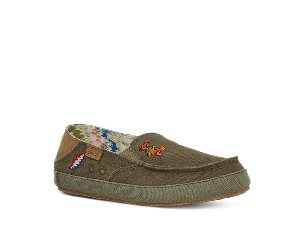 Sanuk Twinny ST X Grateful Dead - Women's Hemp Slip-on Shoe Model 1139294 - 1139294 Olive 2