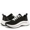 Dr. Scholl's Wannabe Knit Platform Lace-Up Women's Sneaker - Black Fabric - pair left angle