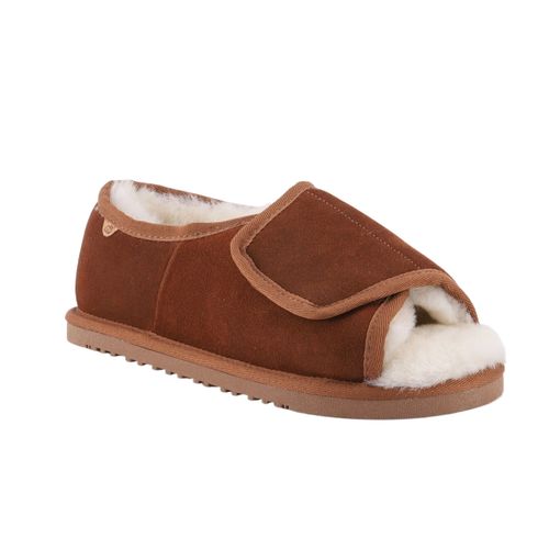 Lamo APMA Women's Open Toe Wrap Women's Slippers CW2337 - Chestnut - Profile View