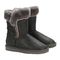 Lamo Alma Women's Faux Fur Boots EW2315 - Waxed Charcoal - Pair View with Bottom