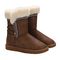 Lamo Alma Women's Faux Fur Boots EW2315 - Waxed Chestnut - Pair View with Bottom