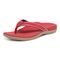 Vionic Tide Sport Womens Thong Sandals - Red Lthr Left angle