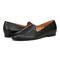 Vionic Willa II Women's Comfort Slip-on Flat - Black Leather - pair left angle