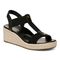 Vionic Calera Women's Espadrille Comfort Wedge Sandal - Black - Angle main