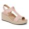 Vionic Calera Women's Espadrille Comfort Wedge Sandal - Light Pink - Angle main