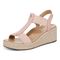 Vionic Calera Women's Espadrille Comfort Wedge Sandal - Light Pink - Left angle