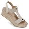 Vionic Calera Women's Espadrille Comfort Wedge Sandal - Cream - Unknown View