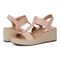 Vionic Calera Women's Espadrille Comfort Wedge Sandal - Light Pink - pair left angle
