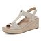 Vionic Calera Women's Espadrille Comfort Wedge Sandal - Cream - Unknown View
