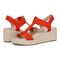 Vionic Calera Women's Espadrille Comfort Wedge Sandal - Cherry Tomato - Unknown View