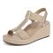 Vionic Calera Women's Espadrille Comfort Wedge Sandal - Gold - pair left angle