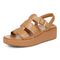 Vionic Delano Women's Platform Wedge Comfort Sandal - Camel - Left angle