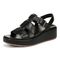 Vionic Delano Women's Platform Wedge Comfort Sandal - Black - Left angle