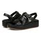 Vionic Delano Women's Platform Wedge Comfort Sandal - Black - pair left angle