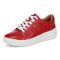 Vionic Kearny Women's Lace Up Platform Comfort Sneaker - Red - Left angle