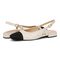 Vionic Petaluma Women's Slingback Supportive Flat - Cream - pair left angle