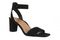 Vionic Zinfandel Women's Heeled Comfort Sandal - Black Suede - Angle main