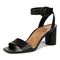 Vionic Zinfandel Women's Heeled Comfort Sandal - Black Leather - Left angle