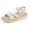 Vionic Mar Women's Platform Wedge Sandal - Cream - Left angle