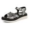 Vionic Mar Women's Platform Wedge Sandal - Pewter - Left angle