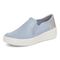 Vionic Kearny Women's Platform Slip-On Comfort Sneaker - Skyway Blue - Left angle