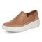 Vionic Kearny Women's Platform Slip-On Comfort Sneaker - Macaroon Brown - Left angle