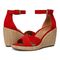 Vionic Marina Women's Wedge Comfort Sandal - Red - pair left angle