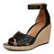 Vionic Marina Women's Wedge Comfort Sandal - Black - Left angle