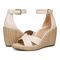 Vionic Marina Women's Wedge Comfort Sandal - Cream - pair left angle