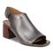 Vionic Valencia Women's Heeled Comfort Gold-Rated-Leather Sandal - Pewter - Angle main