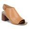 Vionic Valencia Women's Heeled Comfort Gold-Rated-Leather Sandal - Camel - Angle main