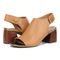 Vionic Valencia Women's Heeled Comfort Gold-Rated-Leather Sandal - Camel - pair left angle